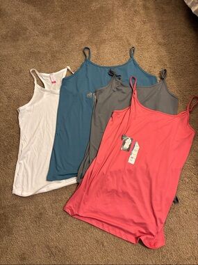 Women’s Spaghetti Strap Tank Top - Coral, Teal, Gray, White
